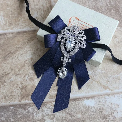 dark blue Mantieqingway Британский роскошный галстук-бабочка для мужчин Бизнес Свадебная вечеринка воротник шеи галстуки женская одежда ленты Воротник галстук-бабочка - Цвет: dark blue