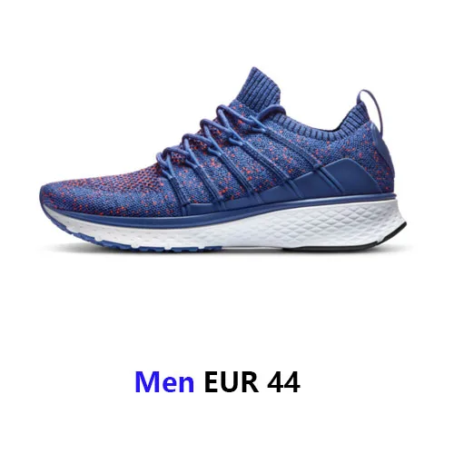EUR 44 Men Blue Оригинальная обувь Xiaomi Mijia, 2 кроссовки, спортивные, однолитые, Techinique, система блокировки рыбьей кости, эластичная трикотажная вамп для мужчин и женщин - Цвет: EUR 44 Men Blue