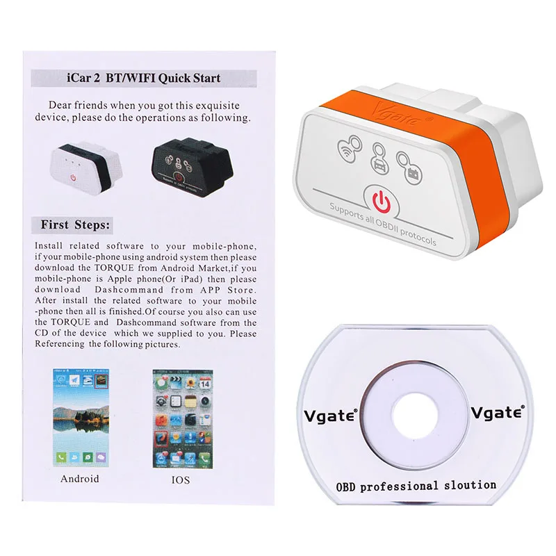 Диагностический инструмент для Android Torque Vgate iCar2 Bluetooth OBD2 сканер инструмент Icar 2 код считыватель Мини elm327 vgate сканер