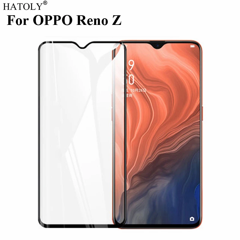 

Закаленное стекло для OPPO Reno Z, 2 шт., защитная пленка для экрана OPPO Reno Z, полное покрытие для OPPO Reno Z, 3D пленка с изогнутыми краями HATOLY, 6,4 дюйма