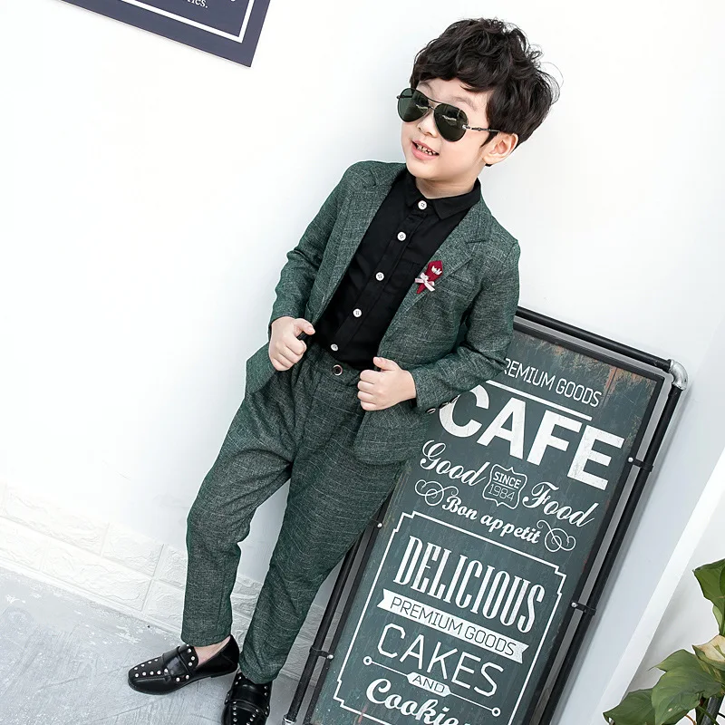 

New 2020 Fashion Boys Kids Blazer Pants 2PCS Blazers Wedding Boy Suits Infantil Costume Children Wedding Suits Clothing