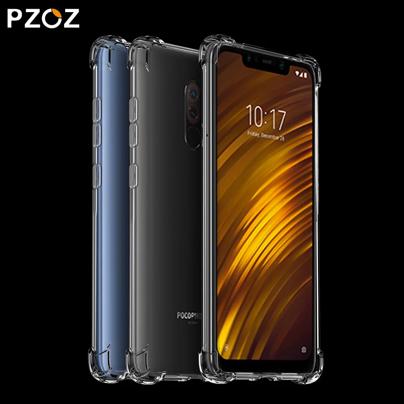 PZOZ для Xiaomi Pocophone F1 чехол противоударный защитный чехол для телефона TPU мягкая прозрачная защитная сумка для Xiaomi F1 PocophoneF1