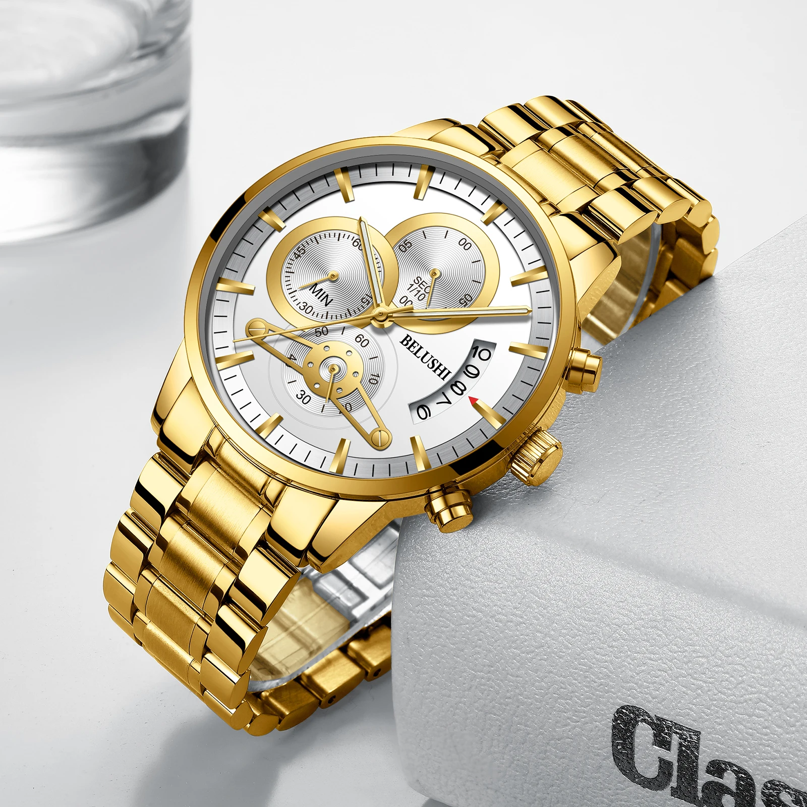 Часы мужские водонепроницаемые спортивные часы Топ люксовый бренд BELUSHI