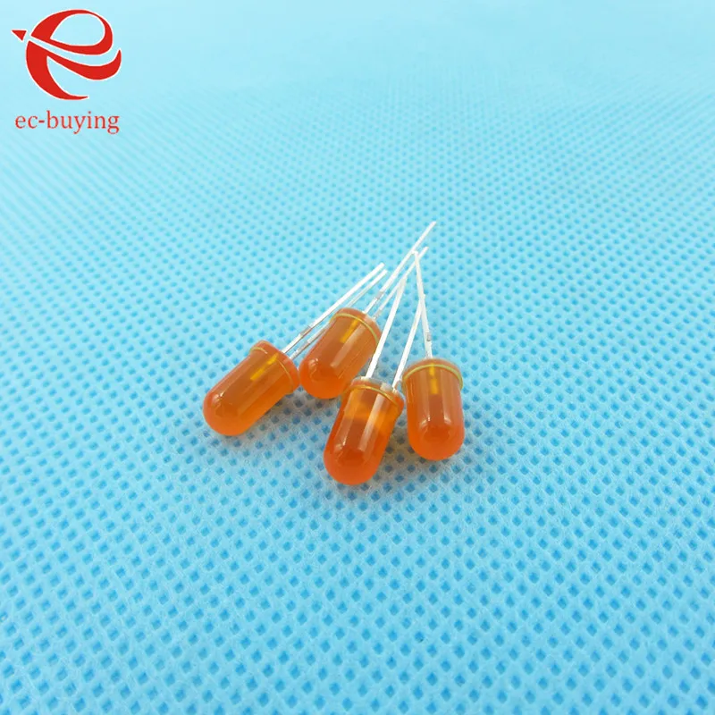 Светодиодная оранжевая рассеянная круглая светоизлучающая Диодная лампа 3 мм