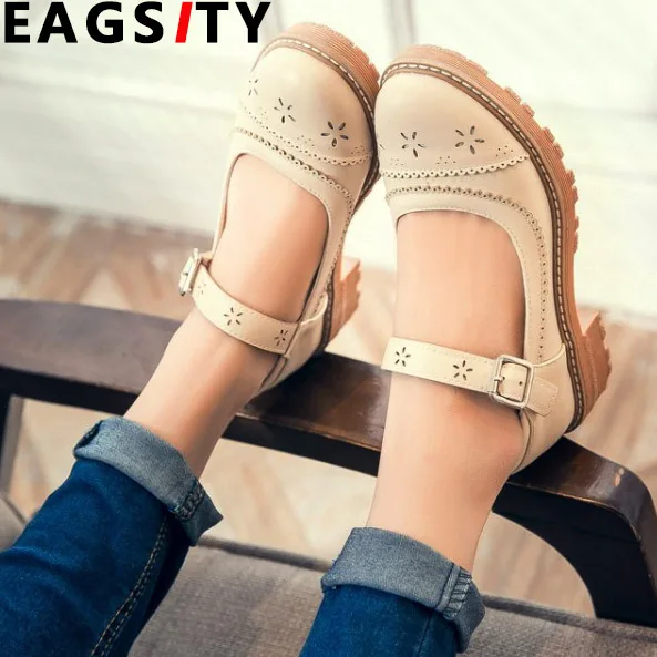 Женские туфли на блочном каблуке EAGSITY Туфли Мэри Джейн из искусственной кожи с