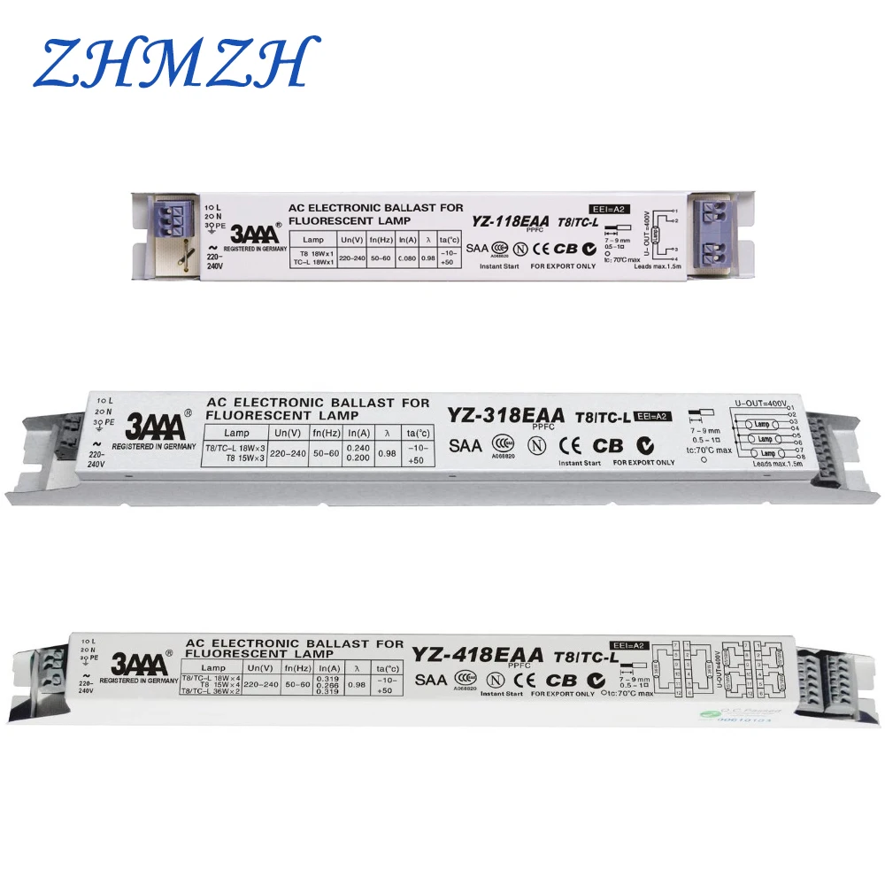 3AAA YZ-118EAA YZ-318EAA YZ-418EAA T8/TC-L 220V 1*18W 4*18 Вт T8 электронный балласт для T8 люминесцентная лампа рекламы светильник коробка