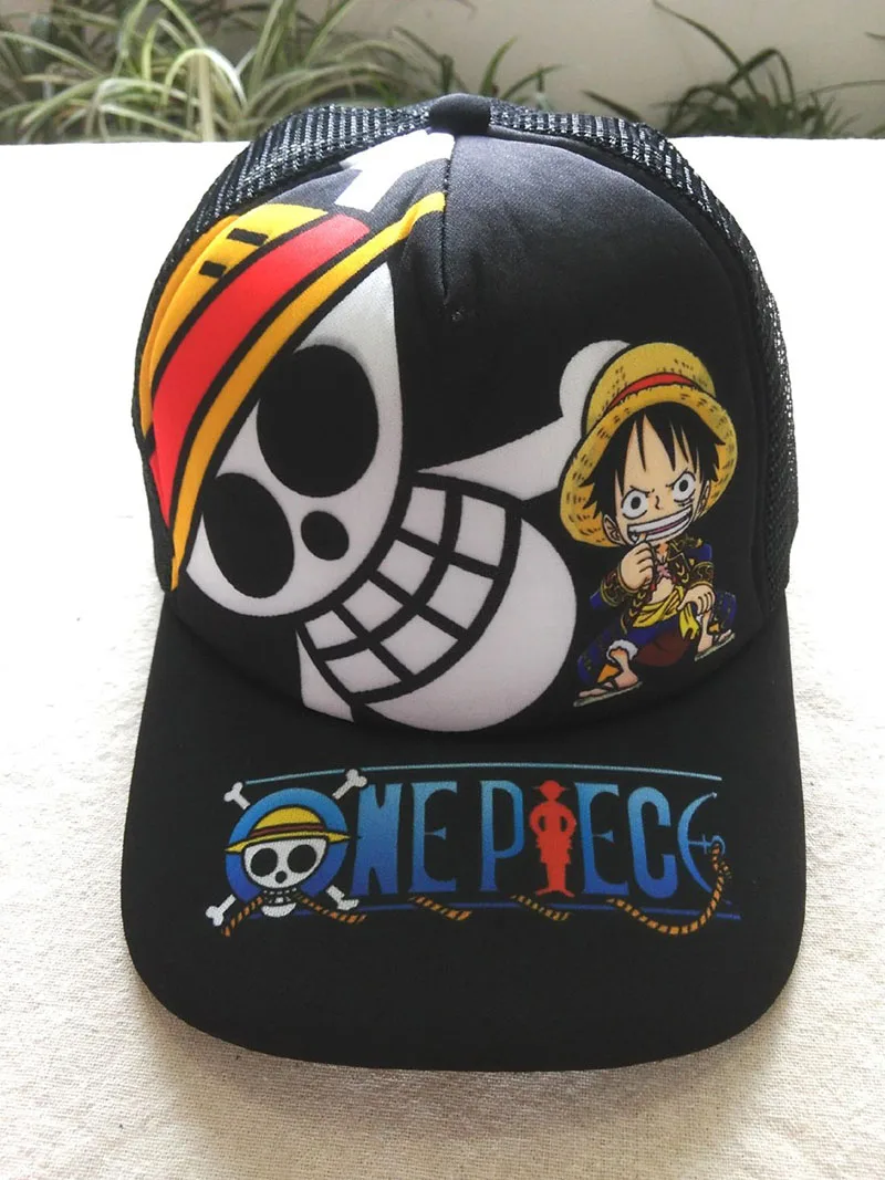 

Pirate King Monkey D Luffy Anime Sun Cap Casual Adjustable Summer Mesh Hat for Men Women