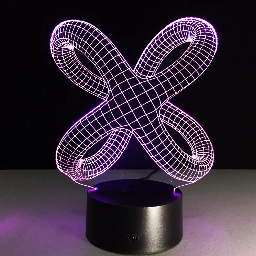 Абстрактный 3D лампы Малыш светодиодный сенсорный Переключатель 7 цветов LED