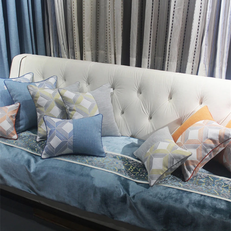 European Jacquard Cushion Cover Luxury Patchwork Cojines Decorativos Para Sofa Decorative Pillows High Precision Cushions 1 pc | Дом и сад