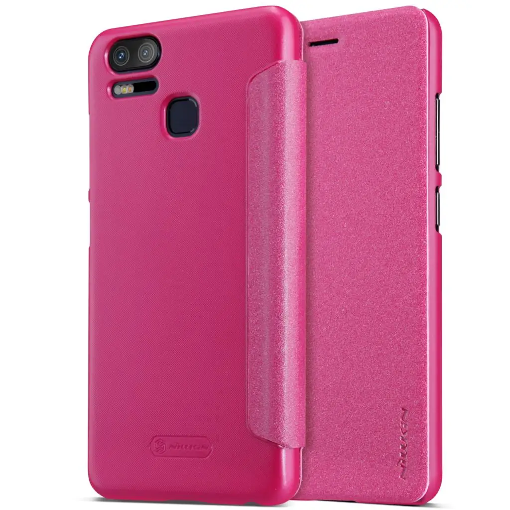 Для ASUS Zenfone 3 Zoom ZE553KL флип-чехол Nillkin Sparkle Series из искусственной кожи чехол-книжка для ZE553KL с упаковкой - Цвет: Красный