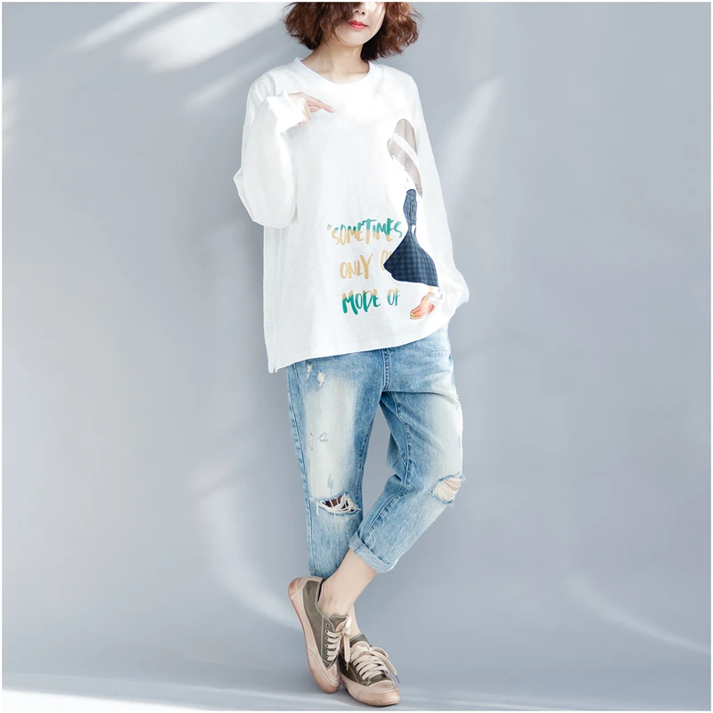 2018 Весенняя Женская Базовая футболка с длинным рукавом хлопковые рубашки