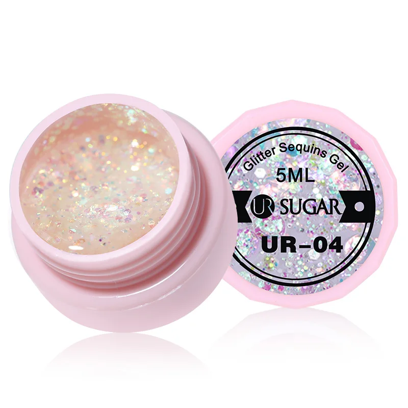 UR SUGAR 5 мл Гель-лак для ногтей Блестящий розовый фиолетовый отмачиваемый