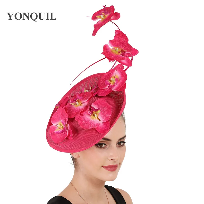 Женская Вуалетка большого размера Sinamay Свадебная шляпка элегантная повязка на