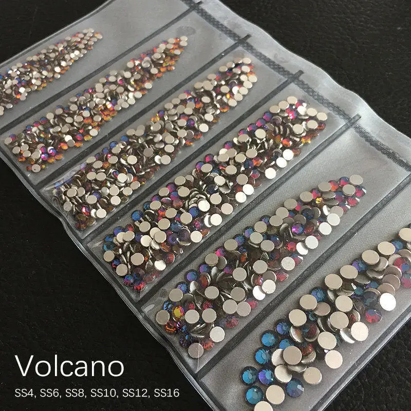 Volcano SS4-SS16 Стразы для дизайна ногтей с плоской задней поверхностью Блестящий Кристалл DIY Ювелирные изделия бриллианты дизайн аксессуары для маникюра - Цвет: Volcano