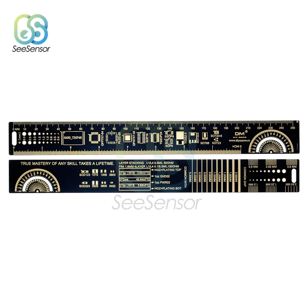 Линейка PCB 25 см 10 дюймов для электронных инженеров измерительный инструмент
