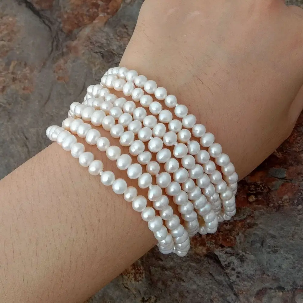 Женский браслет с белым жемчугом 8 &quot7 рядов | Украшения и аксессуары
