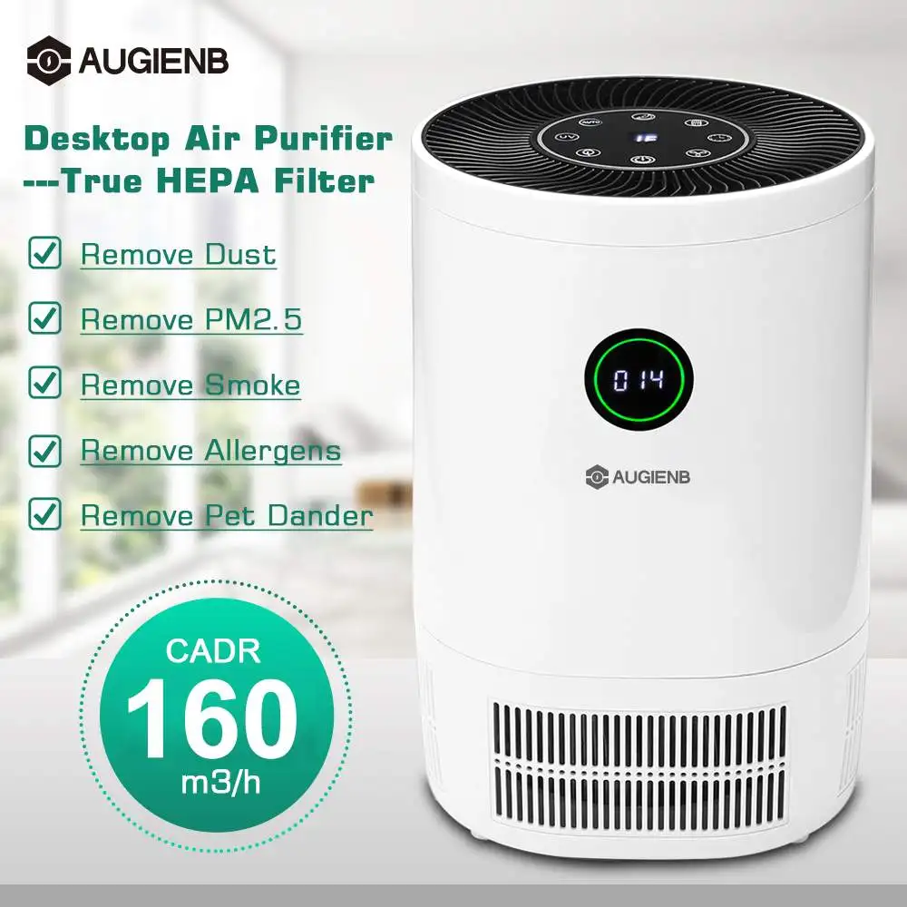 AUGIENB очиститель воздуха с истинным HEPA фильтром формальдегида запах аллергии для Smork PM2.5 пыли ПЭТ пыльца воздухоочиститель
