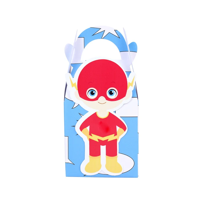 Flash Подарочная коробка для девочек и мальчиков с супергероями, Подарочная коробка для кексов, праздничные принадлежности для мальчиков на день рождения, вечерние украшения - Цвет: Flash