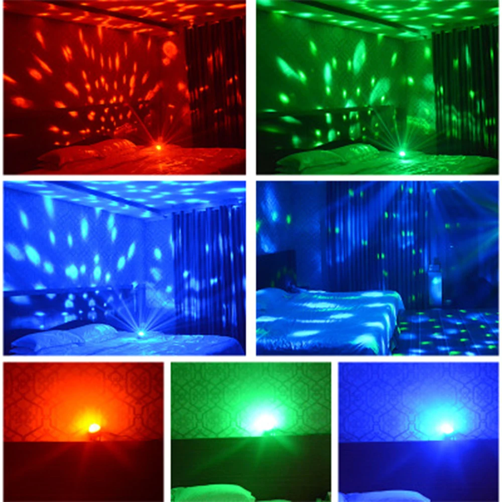 Мини светодиодный УФ черный свет 6 Вт звуковая активация Дискотека Сценический