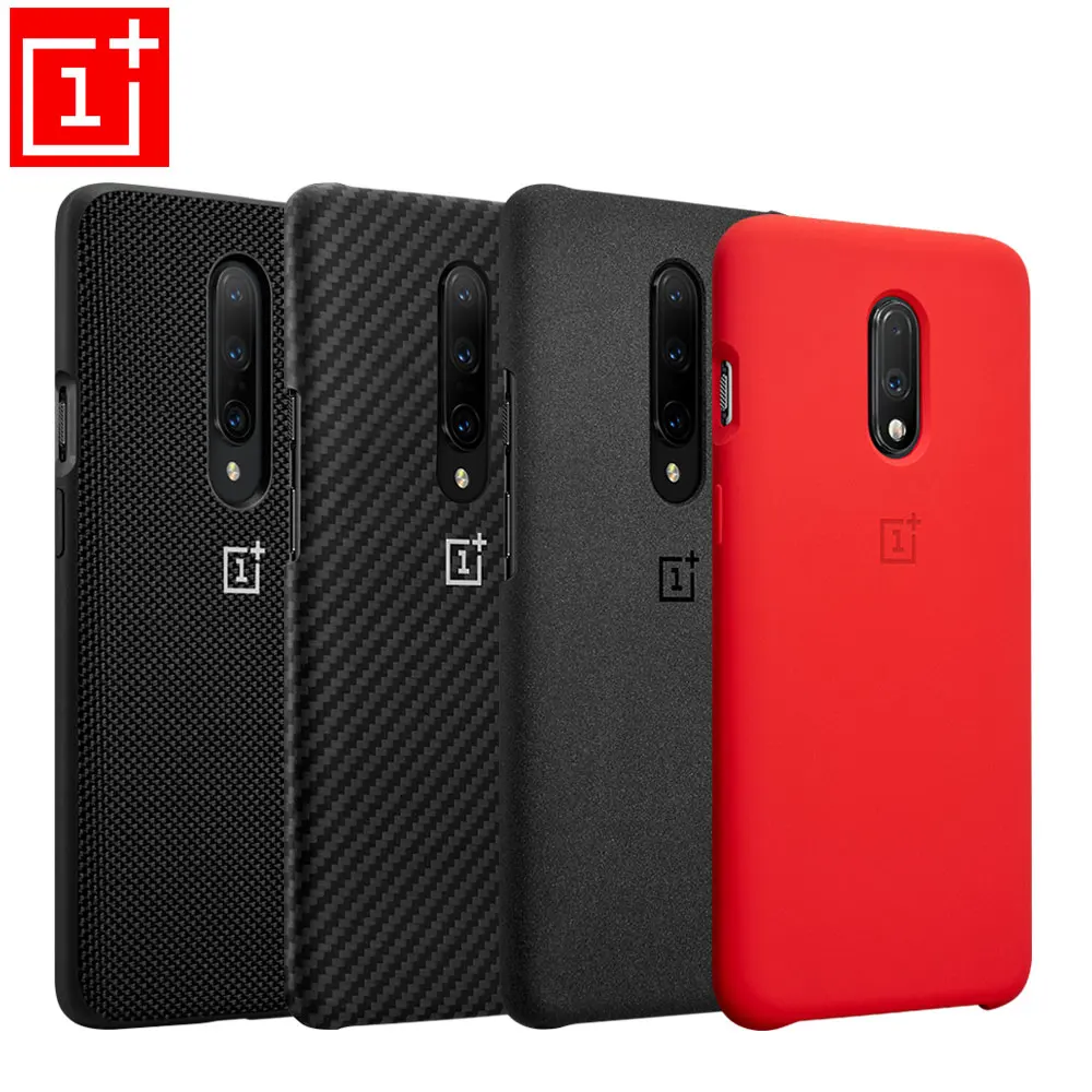 100% Оригинальный чехол Oneplus 7 Pro Силиконовый красный Официальный с песочным камнем