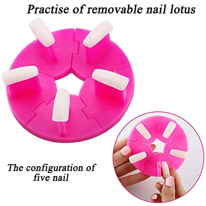 Nail Tip Training Practice Stand Frame Diy Removable Art False Tips Display Tool(Rose Red) | Красота и здоровье