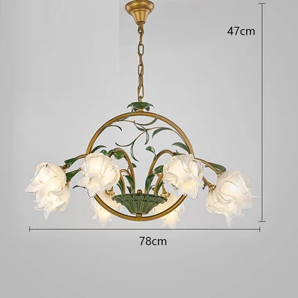 8 light C Винтажная люстра в виде цветка гостиная железная люстра светильник стеклянный, для спальни лампы креативная Золотистая люстра для столовой - Цвет абажура: 8 light C