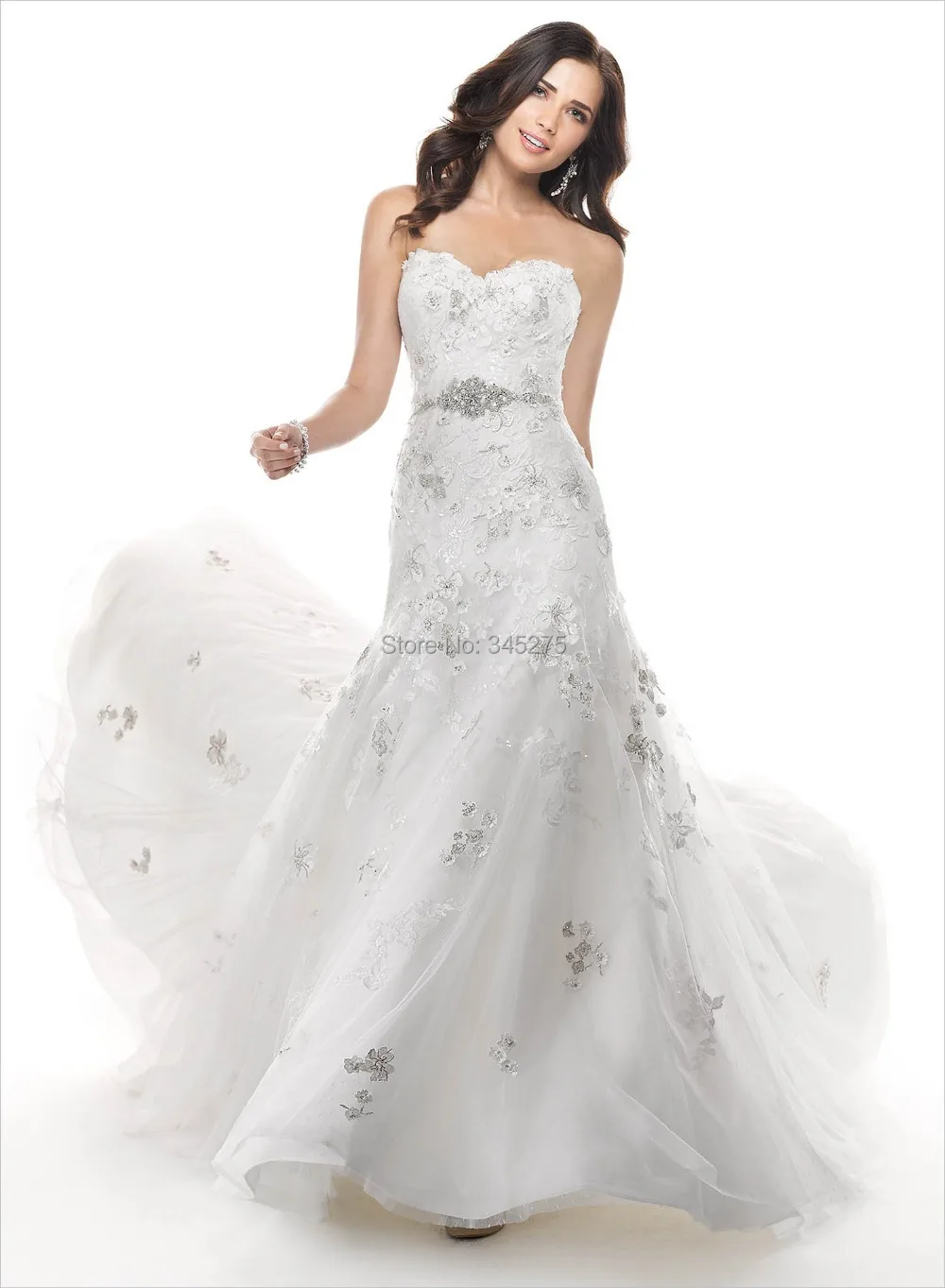 Кот бисером вышитые кружева с цветочным аппликации кружевном платье кристалл