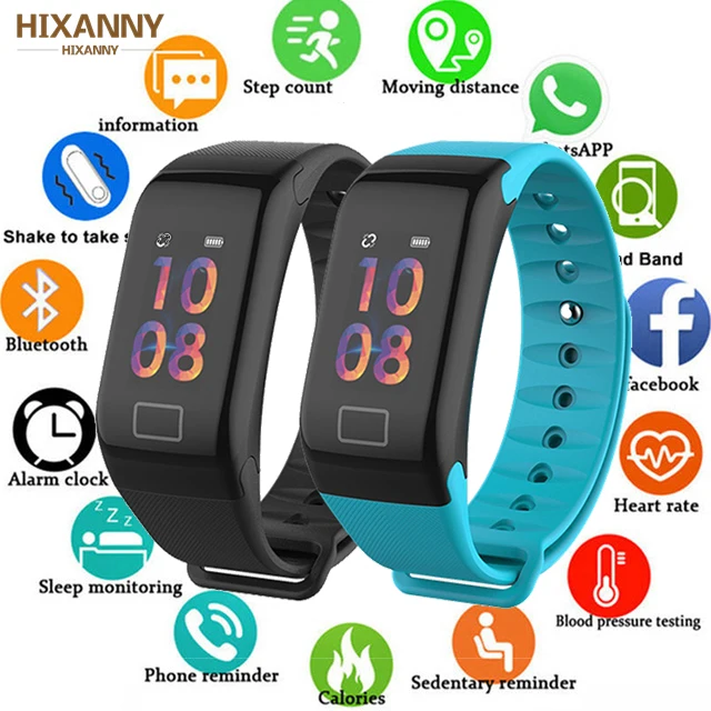 Водонепроницаемый F1 Plus цветной экранный браслет умный шаговый Фитнес трекер