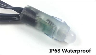 50 шт./лот DC5V/12 В вход WS2811 пиксельный модуль, 12 мм черный/зеленый провод светодиодные ленты; Рождественское дерево; водонепроницаемый с 3pin JST Разъемы