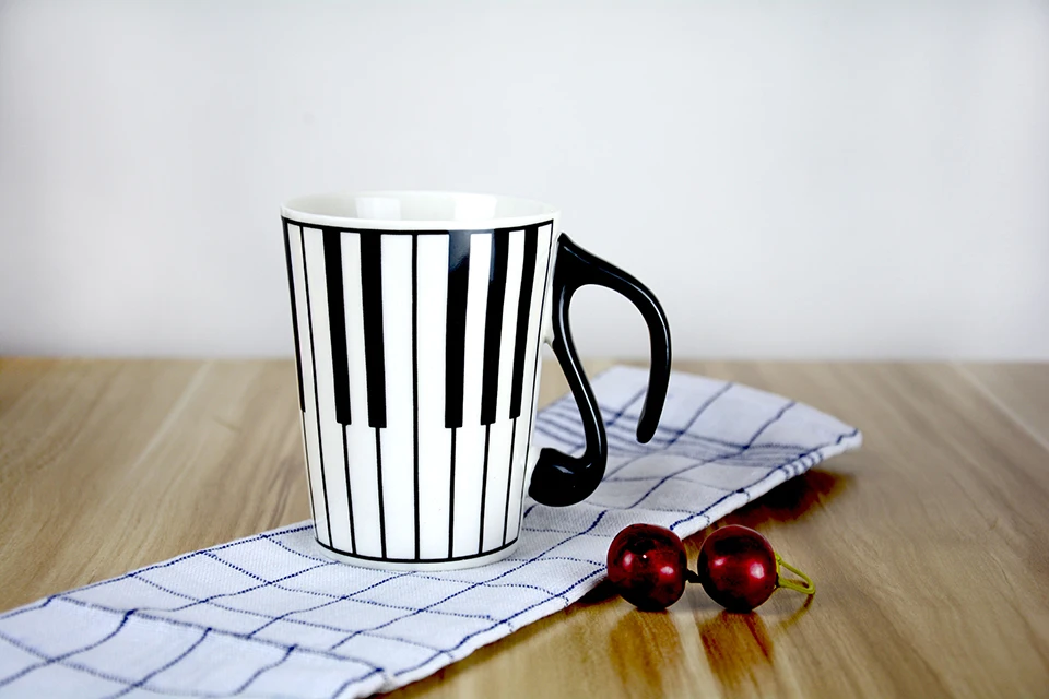 Transhome Creative Coffee Mug Ceramic Mugs And Cups For Tea Milk Cup Music Mug 300ml Travel Coffee Mug For Lover Valentines Gift