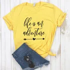 Женская хлопковая футболка Life Is A Adventure, повседневная забавная футболка для девушек, хипстерская футболка, Прямая поставка, NA-174 г.