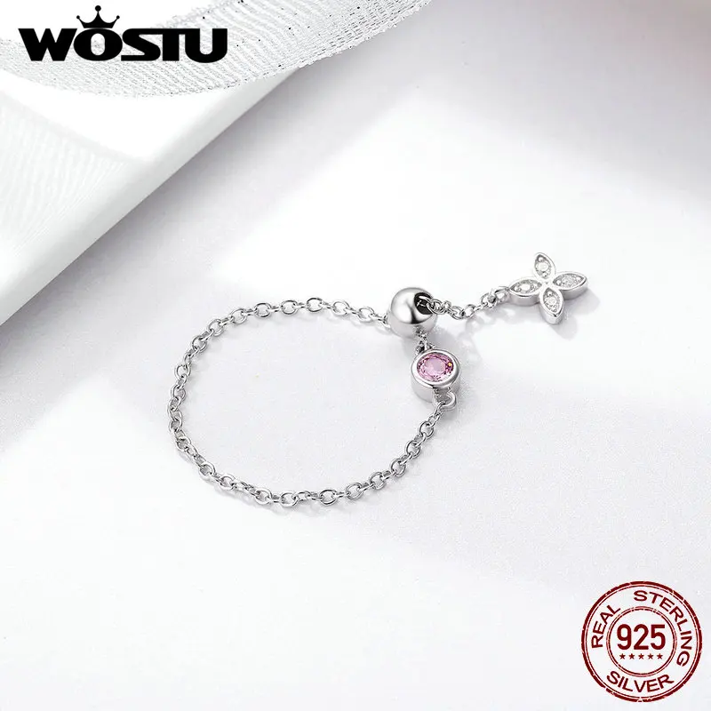 WOSTU, стиль, 925 пробы Серебряная цепочка с клевером для женщин, хорошее S925 Серебряное ювелирное изделие, подарок CQR149