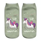 Модные женские носки, 3D носки с принтом единорога, мужские, унисекс, низкие, забавные, милые короткие носки