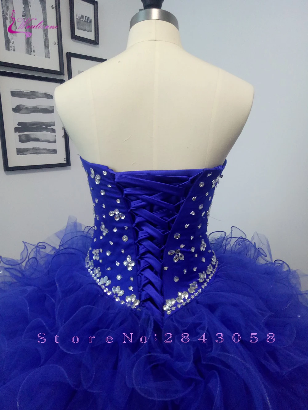 Waulizane яркие цвета бальное платье Quinceanera с задрапированная органза оборками Милая