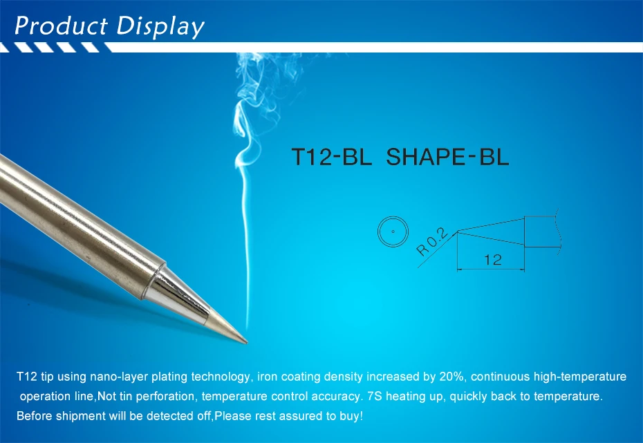 QUICKO T12 серии T12-B T12-B2 T12-BL жало паяльника для FX-951 сварки железа станции 24V 75w 20000 пайка соединений