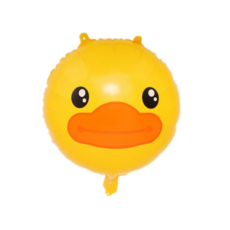 duck 18 дюймов мультфильм голова животного фольгированный шар мультфильм лиса Бегемот Тигр Медведь лев собака гелий детские игрушки Воздушные шары День рождения украшение - Цвет: duck
