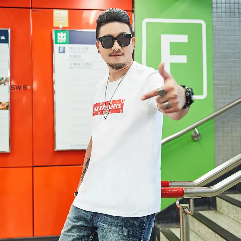 Мужские футболки с принтом GXXH большие размеры XXL 3XL 4XL 5XL 6XL 7XL лето 2019|Мужские