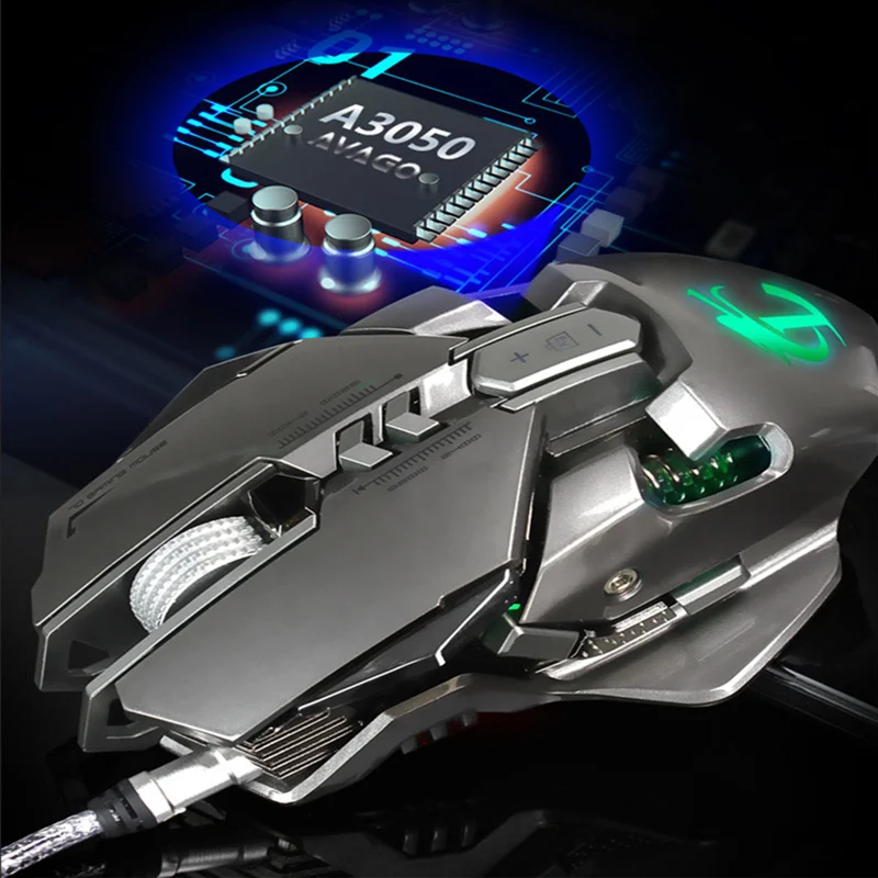 DY801 Проводная игровая мышь весом 7 кнопок 3500 dpi макро оптическая USB металлическая