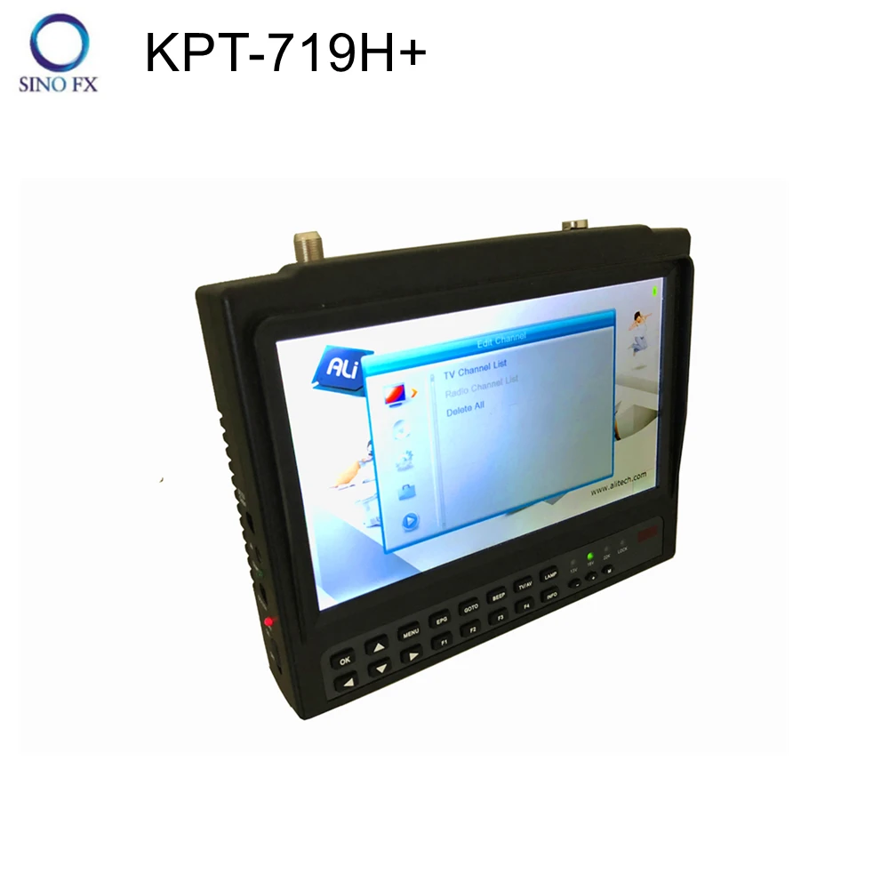 7 дюймов ЖК-дисплей экран KPT-719H+ аналоговая камера высокого разрешения DVB-S2 спутниковый искатель 1080p satfinder метр и для контроля уровня сахара в крови с AHD/HDIM/VGA/AV вход