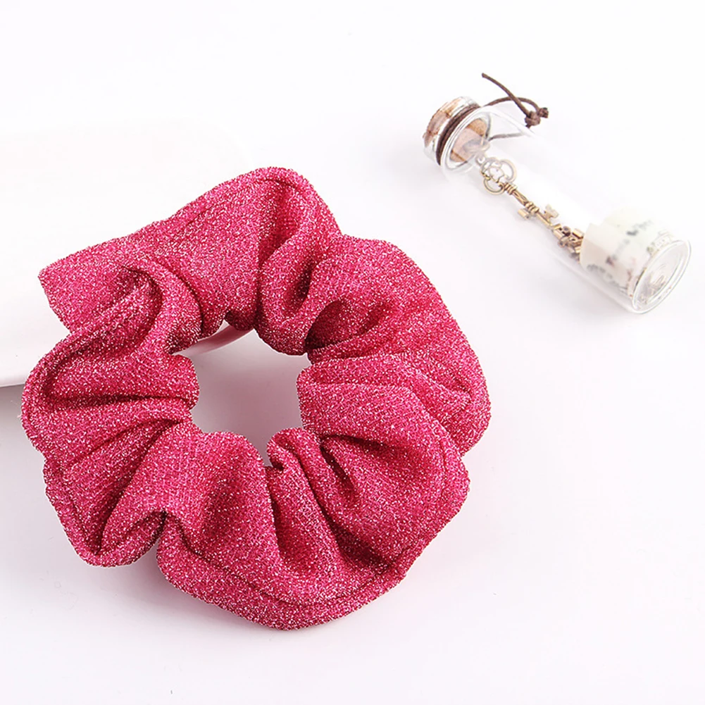 rose 1 шт. блестящие металлические скручивающие летние новые модные однотонные Эластичные аксессуары для волос блестящая Резина розовый резинки мягкая кожа - Цвет: rose