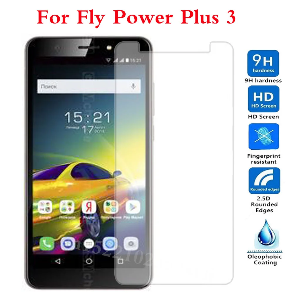 Смартфон из закаленного стекла для Fly power Plus 3 Защитная пленка экрана телефона