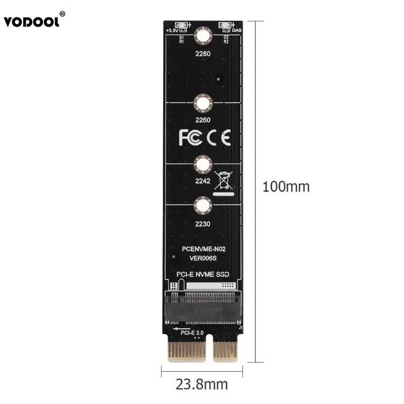 

VODOOL Mini NVME Adapter Card M.2 to PCI-E3.0 1x High Speed Extension M Key NGFF Converter Card Module Support for Samsung