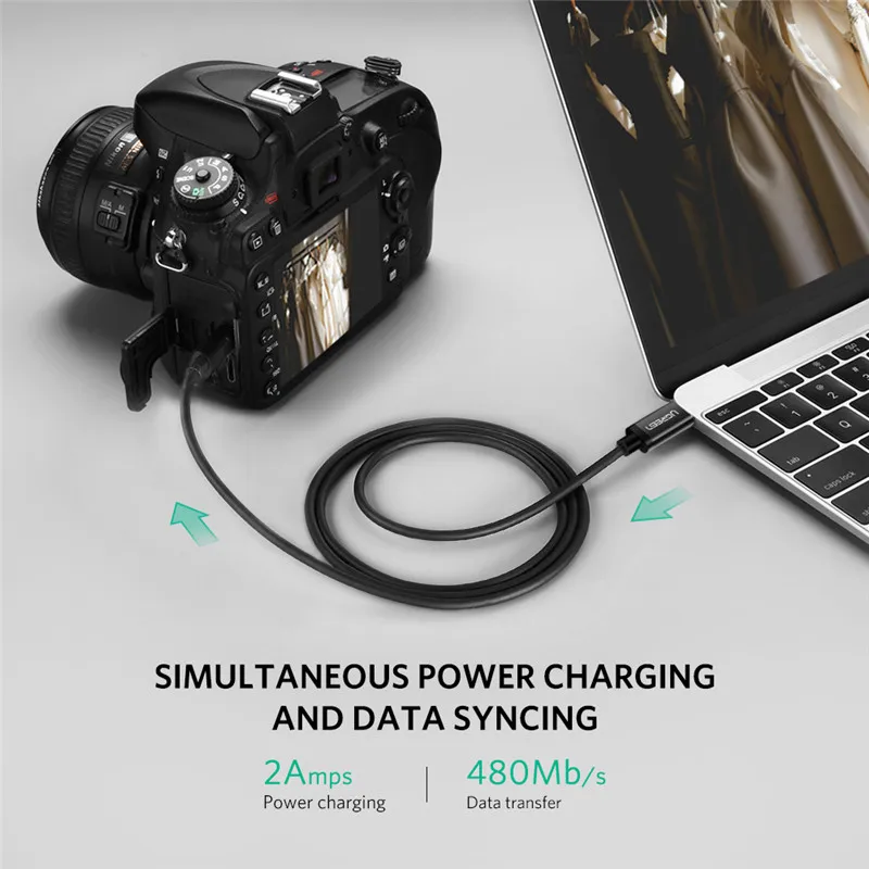 Ugreen кабель-Переходник USB C на мини USB кабель Thunderbolt 3 мини Тип usb C адаптер для MacBook pro цифровой Камера MP3 проигрыватель с жестким диском Тип-c кабель