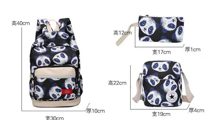 Женская Холщовая Сумка 3 комплекта для девочек милый рюкзак сумка через плечо kiple