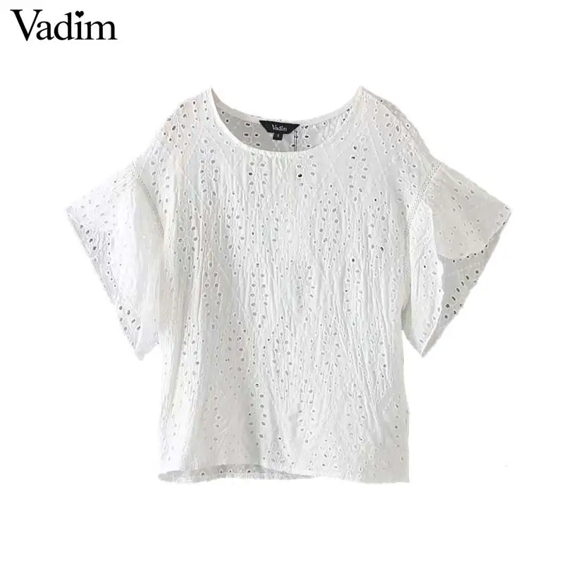 Женское элегантное платье Вадим белый укороченный топ Вышивка выдалбливают