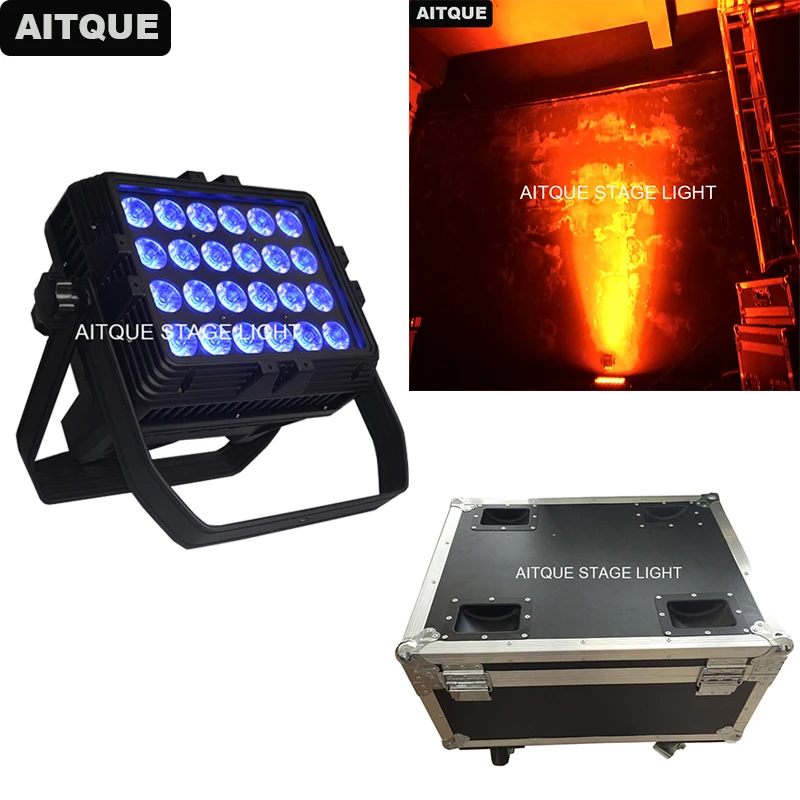 للبيع 12 قطع/حالة إضاءة مقاومة للماء جدار Uplight 24x18 واط Led غسل أضواء في الهواء الطلق بناء Rgbwa Uv Led مصباح ألوان المدينة حالة الرحلة