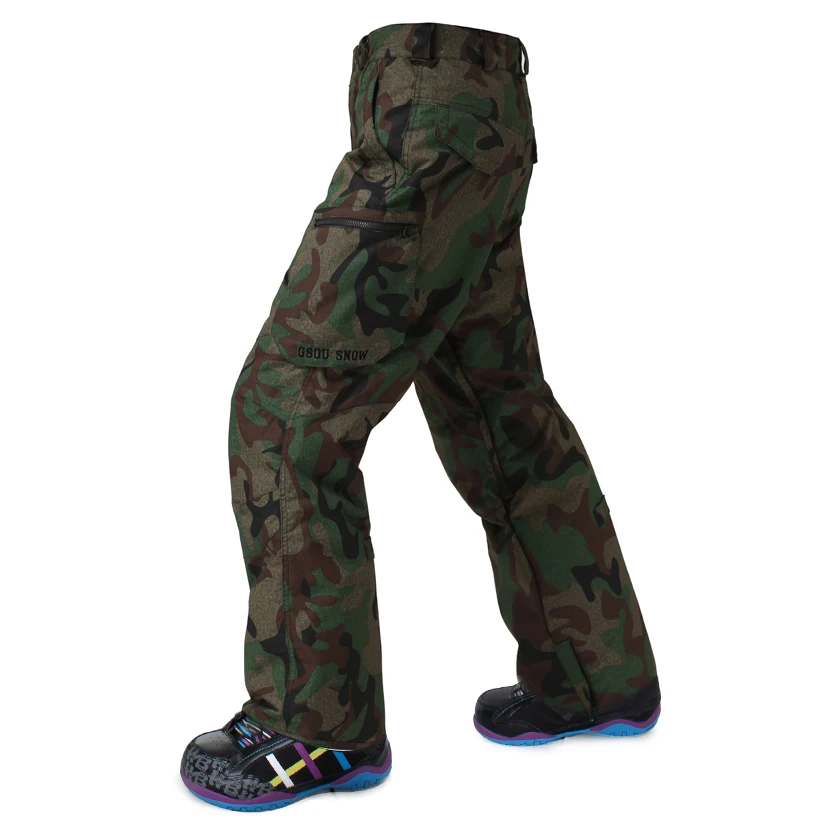 GSOU зимние высококачественные мужские лыжные штаны для сноуборда Красочные