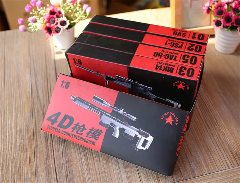 5 Styles Plastic 3D Assembly Puzzle 1:6 Weapon Gun Toys For Boys Constructor Educational DIY Model Building Kits Gift|Пазлы| |