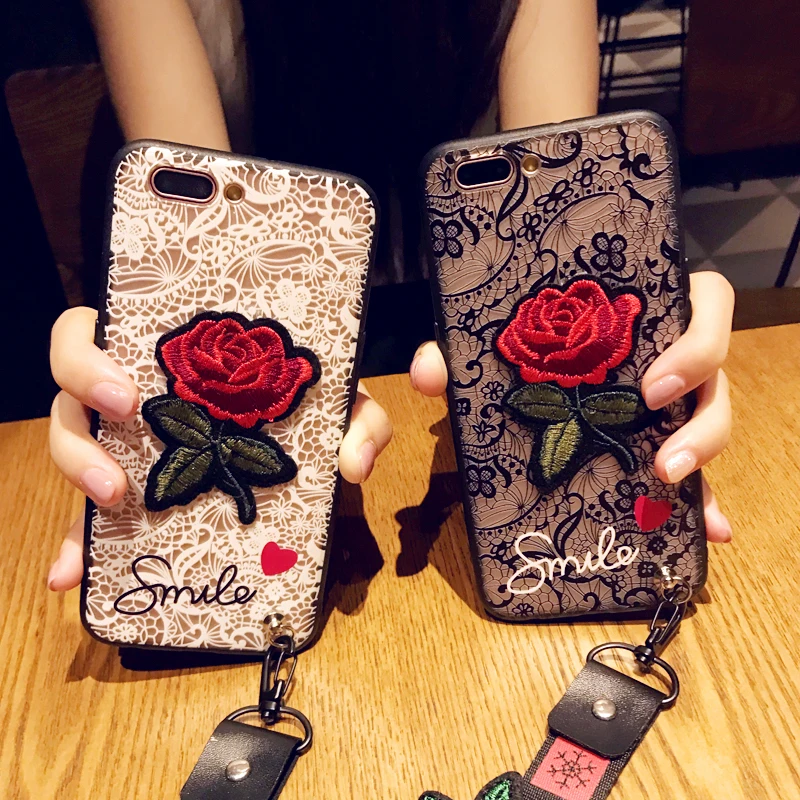 imido Sexy 3D Rose Flower Phone Case For Apple iPhone 7 6 S 6S 8 Plus X Woman 5 5S SE ac |