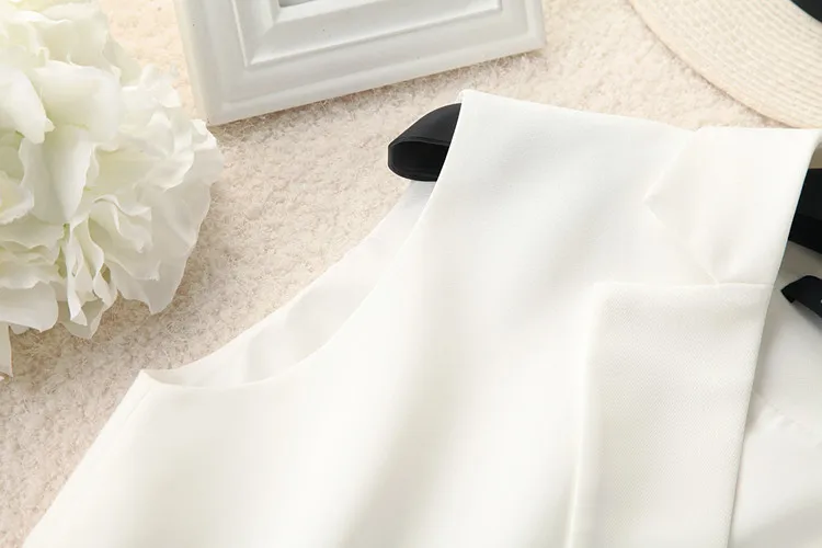 S-2XL, новинка, OL, Модный женский костюм, жилет, короткий, стильный, эластичный пояс, тонкий, элегантный, офисный, большой размер, Женский Топ, черный, белый цвет, куртки